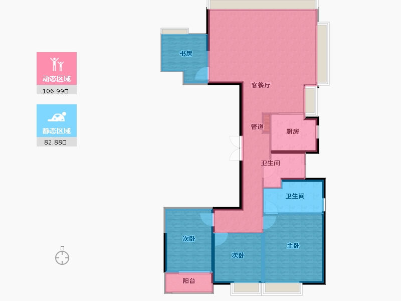 江苏省-无锡市-富力山-175.00-户型库-动静分区