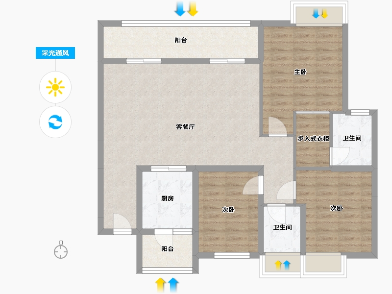 贵州省-遵义市-斌鑫中央公园-99.09-户型库-采光通风