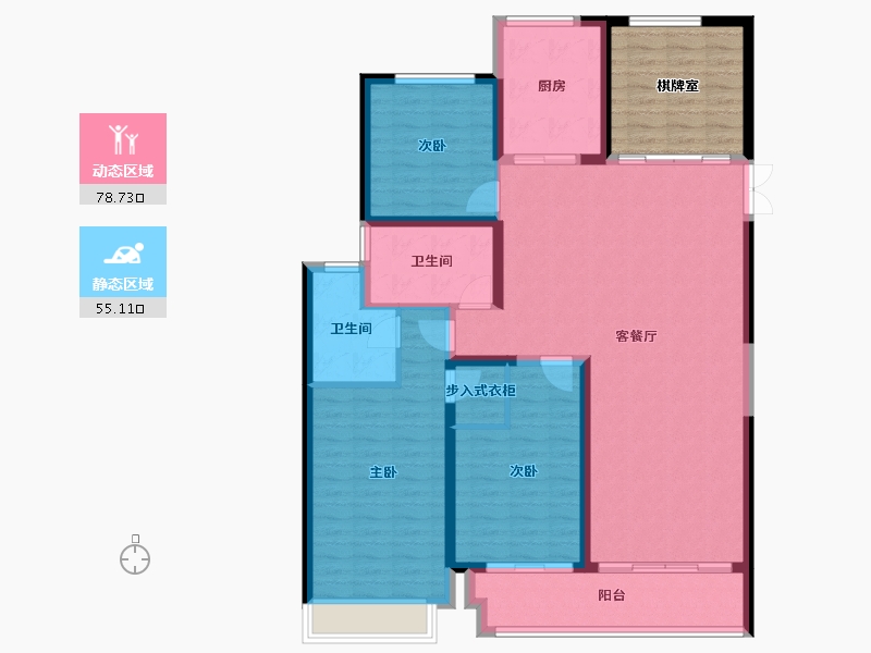 江苏省-扬州市-金奥富贵-132.35-户型库-动静分区