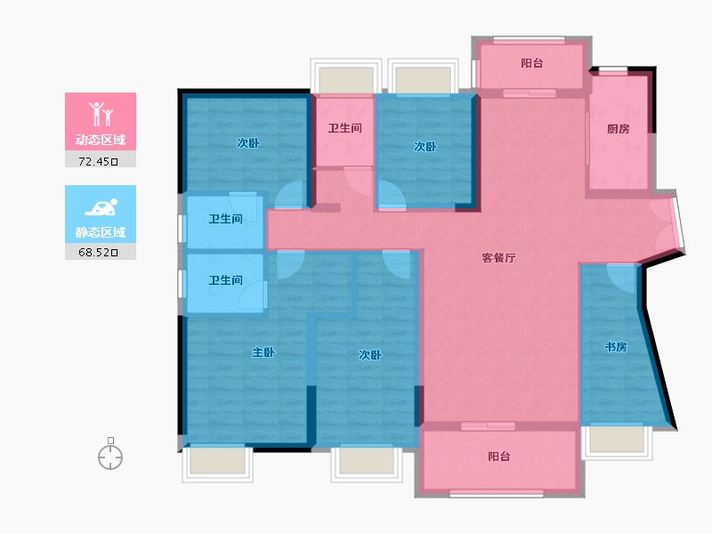 广东省-惠州市-容佳国韵-126.22-户型库-动静分区