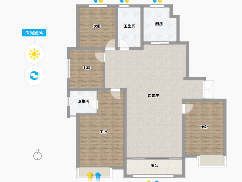 山东省-菏泽市-新洲・欧洲城-140.00-户型库-采光通风