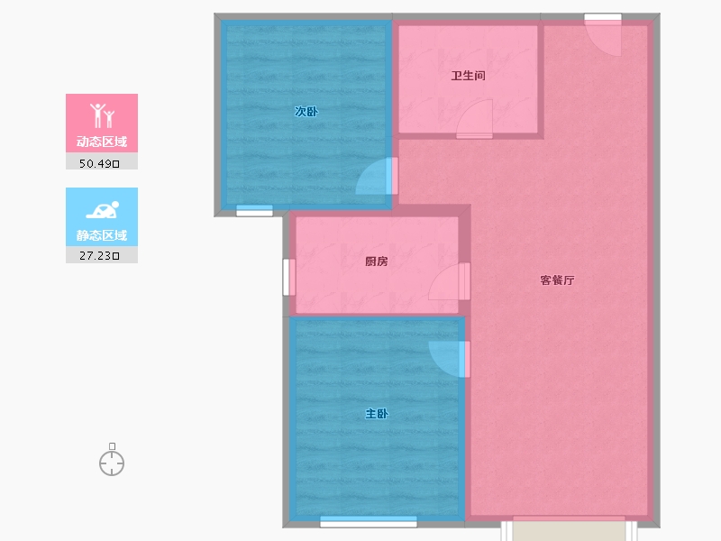 宁夏回族自治区-银川市-银子湖-70.00-户型库-动静分区