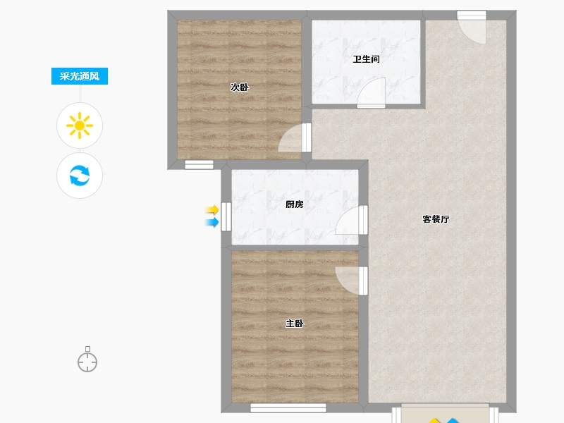 宁夏回族自治区-银川市-银子湖-70.00-户型库-采光通风