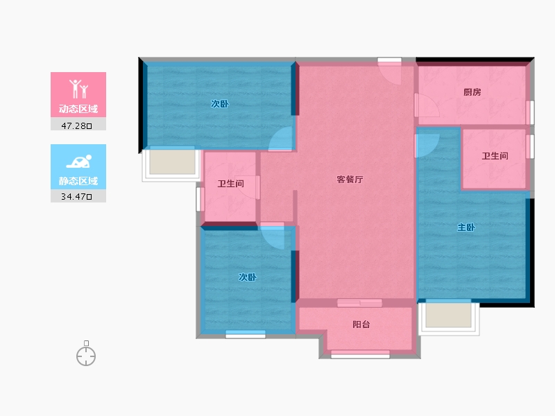 广东省-中山市-云慧公馆-73.00-户型库-动静分区