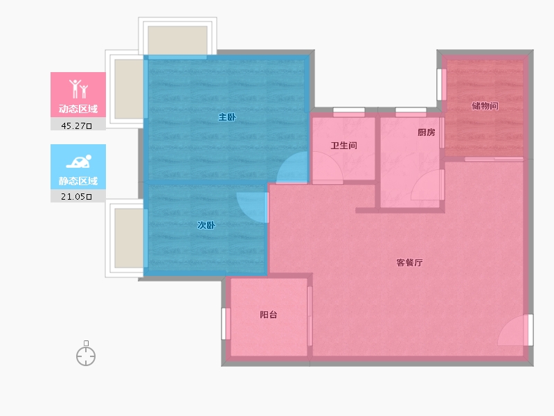 广东省-深圳市-彩田村-60.09-户型库-动静分区