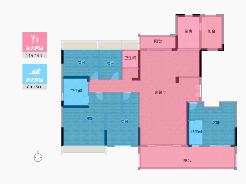 广东省-清远市-碧桂园柏林苑-189.86-户型库-动静分区