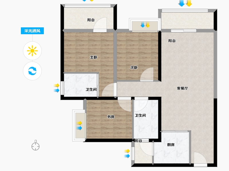 广东省-深圳市-中粮天悦壹号-110.00-户型库-采光通风