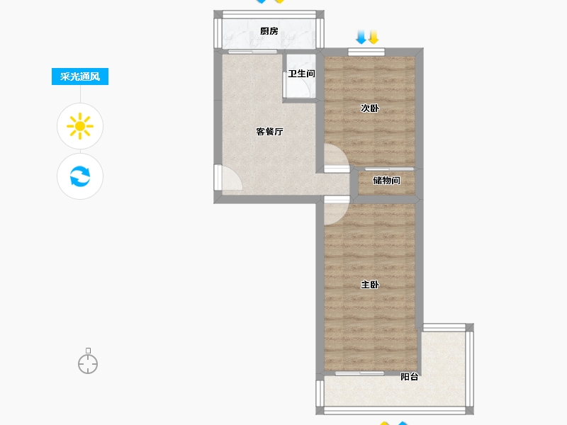 河北省-石家庄市-建明小区-48.79-户型库-采光通风