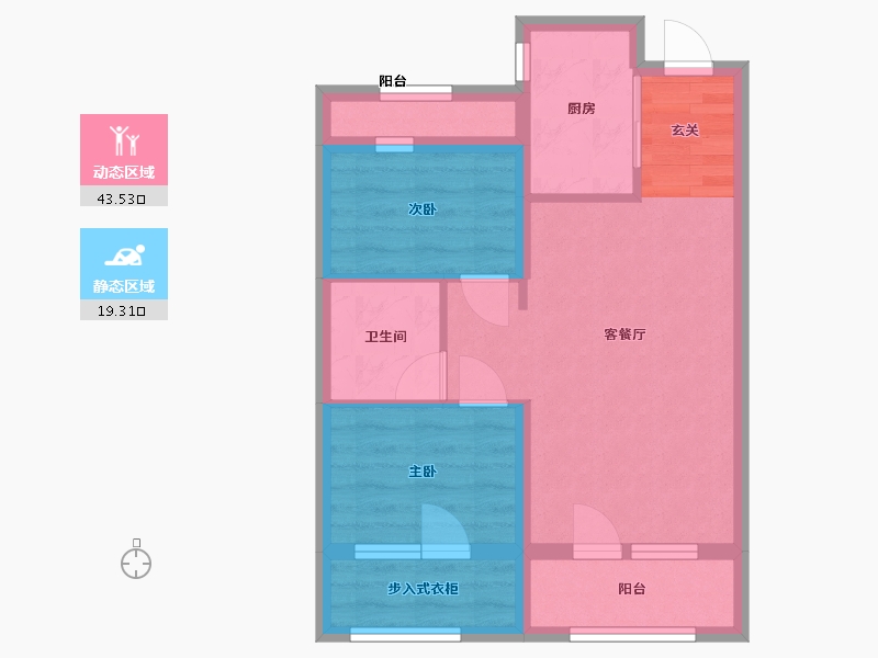 黑龙江省-哈尔滨市-凯利汽车欢乐广场-54.64-户型库-动静分区