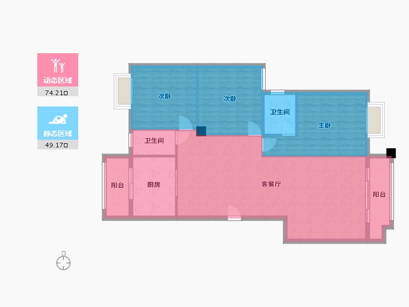 湖南省-常德市-洞庭春晓-113.39-户型库-动静分区