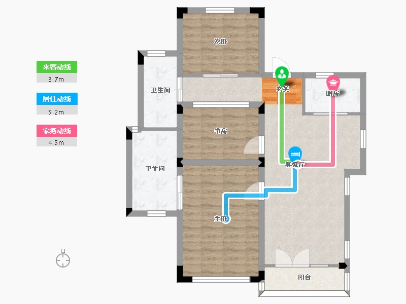 浙江省-宁波市-大爱书院小镇-82.23-户型库-动静线