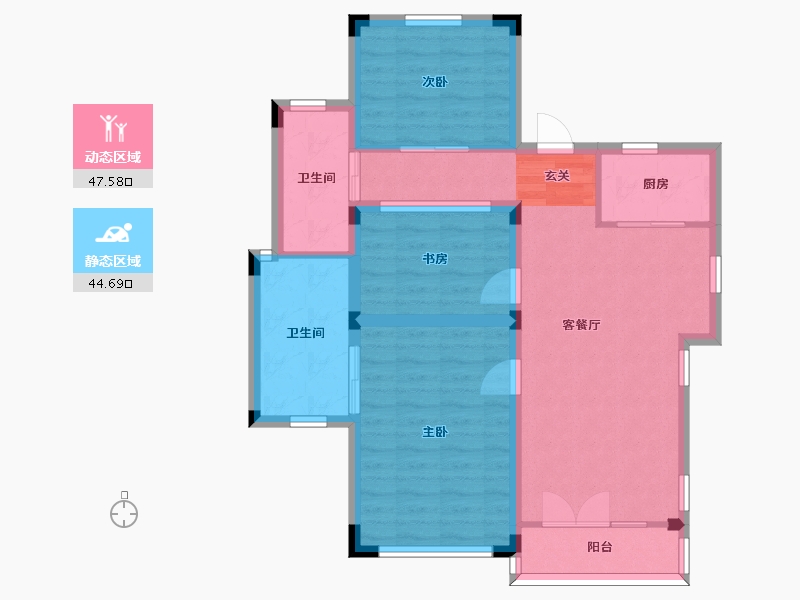 浙江省-宁波市-大爱书院小镇-82.23-户型库-动静分区