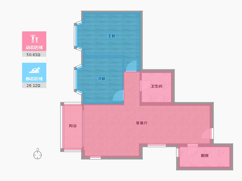 北京-北京市-旭日嘉园-68.97-户型库-动静分区