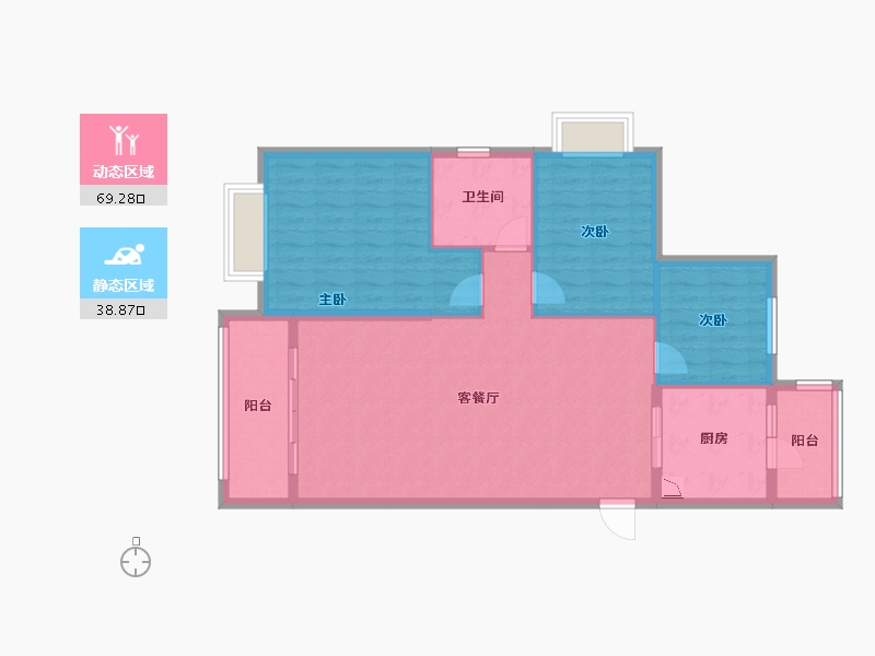 山东省-泰安市-林溪郡-98.50-户型库-动静分区