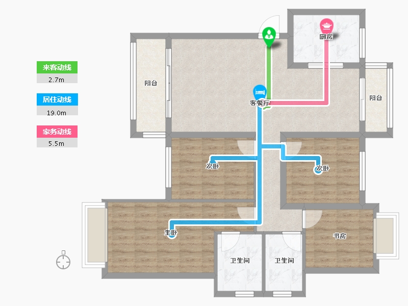 湖南省-长沙市-阳光城尚东湾-98.50-户型库-动静线