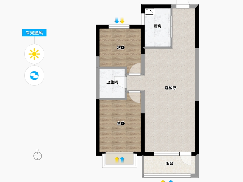 辽宁省-沈阳市-碧桂园银亿·大城印象-62.10-户型库-采光通风