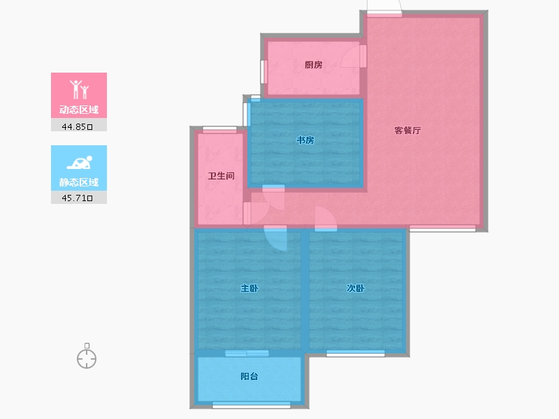 山东省-淄博市-三星阳光水岸-80.00-户型库-动静分区