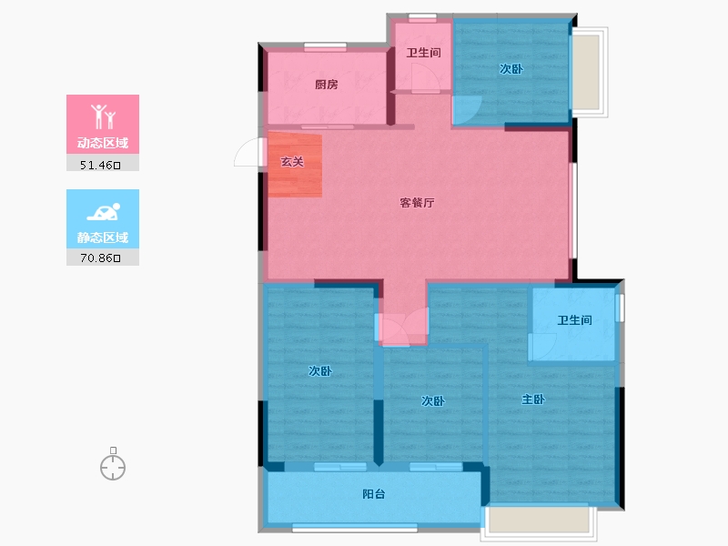 浙江省-宁波市-景瑞水印江山-110.38-户型库-动静分区