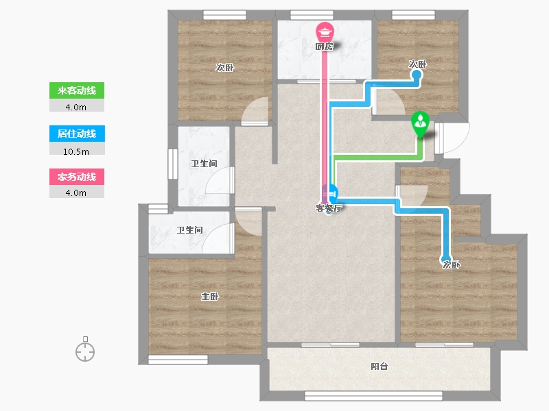 安徽省-合肥市-华盛江山御府-70.65-户型库-动静线