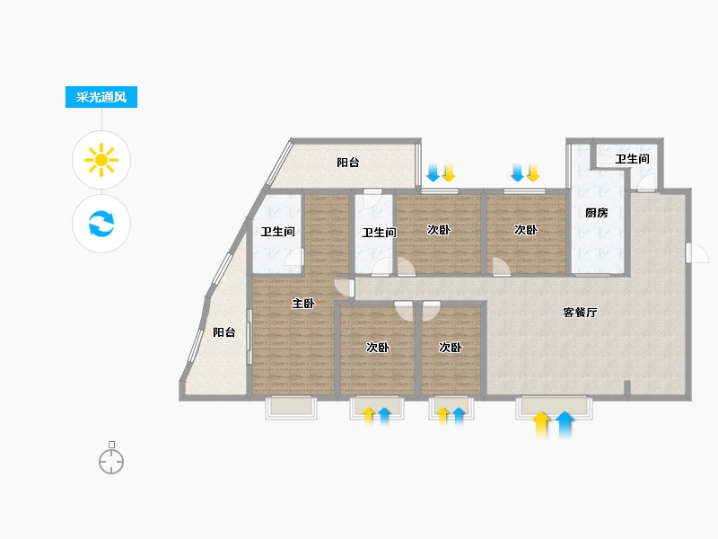 广西壮族自治区-南宁市-恒大苹果园-204.00-户型库-采光通风