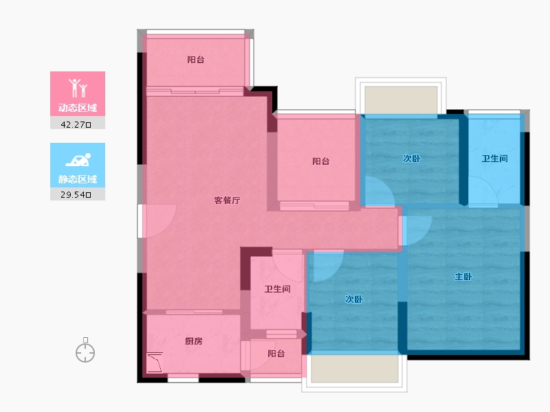 广东省-深圳市-东方盛世花园-62.75-户型库-动静分区