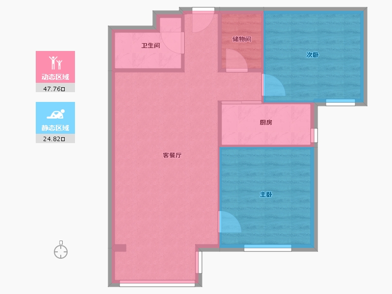 北京-北京市-西悦雅居-65.99-户型库-动静分区