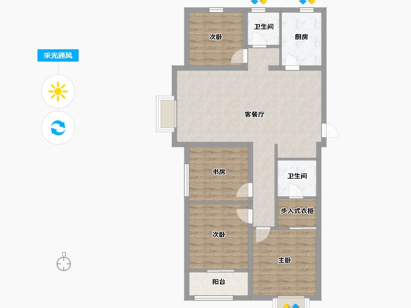 山东省-菏泽市-天华·新天地-98.00-户型库-采光通风