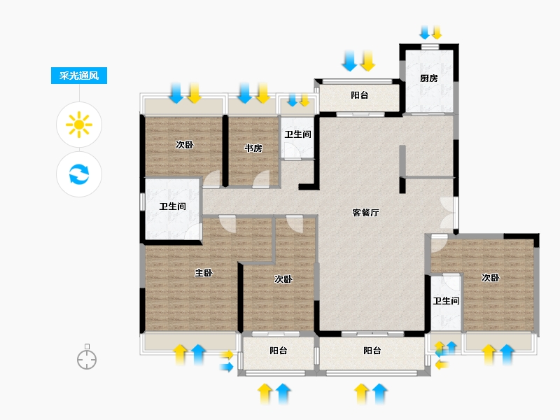 湖北省-恩施土家族苗族自治州-御宾府-173.01-户型库-采光通风