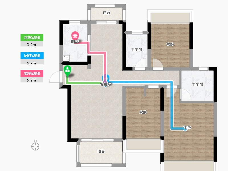 河南省-南阳市-南阳建业森林半岛-97.80-户型库-动静线