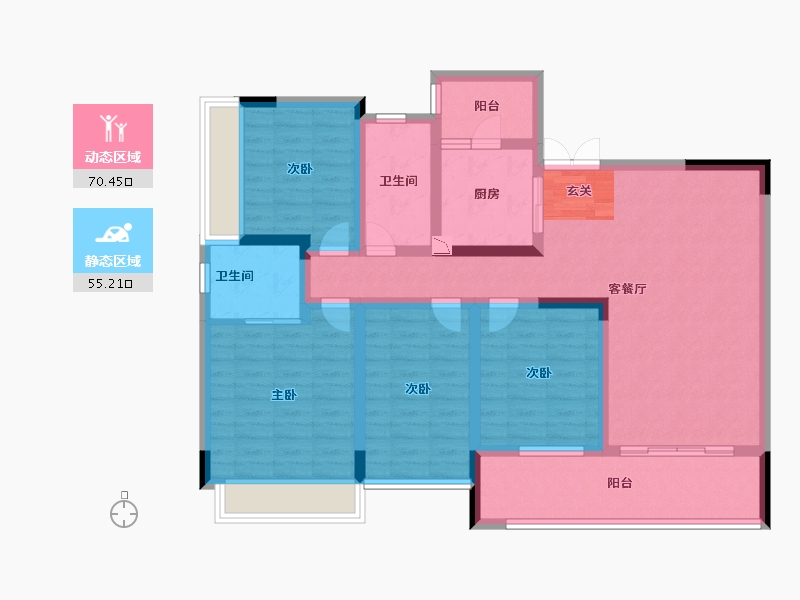 重庆-重庆市-龙湖西宸原著-110.99-户型库-动静分区