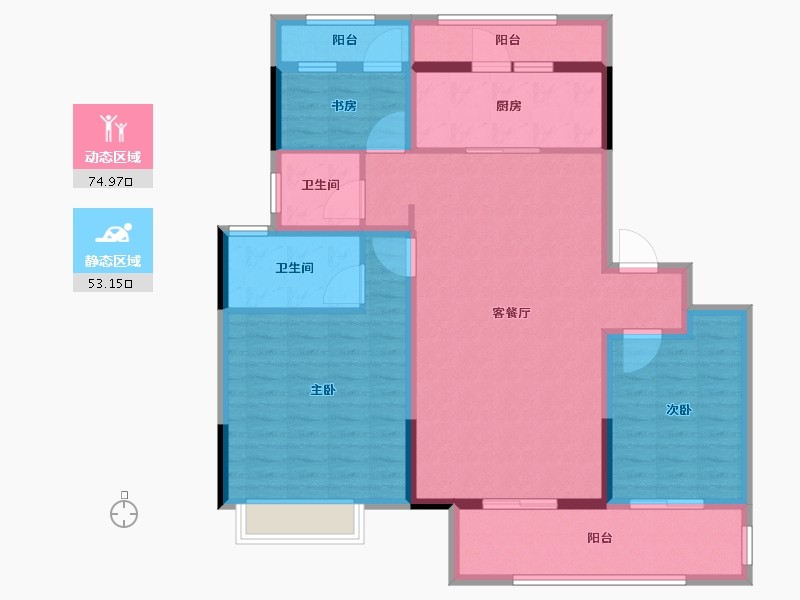 浙江省-衢州市-碧桂园江湾半岛-115.01-户型库-动静分区