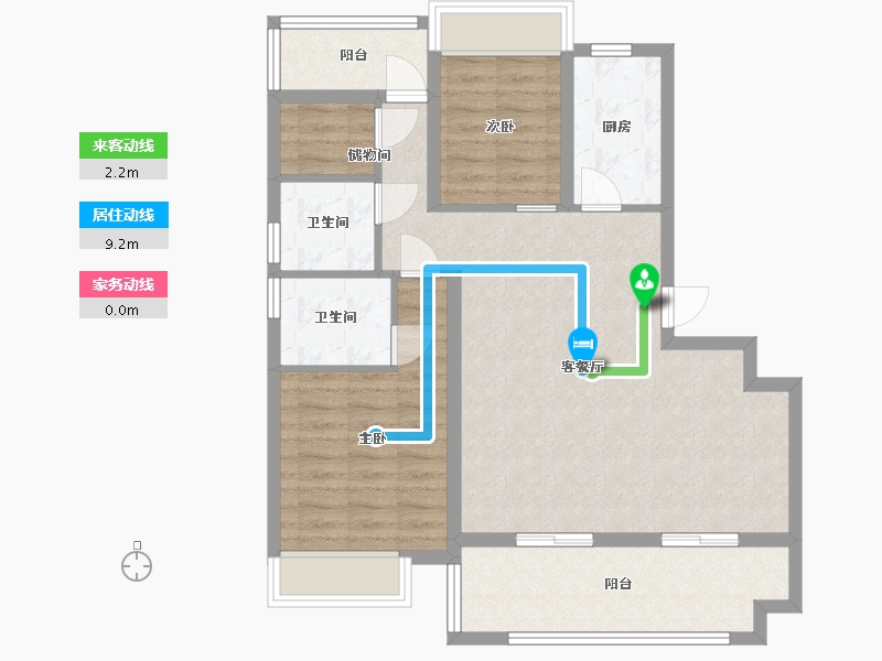 安徽省-合肥市-文一・锦门桃李-86.48-户型库-动静线