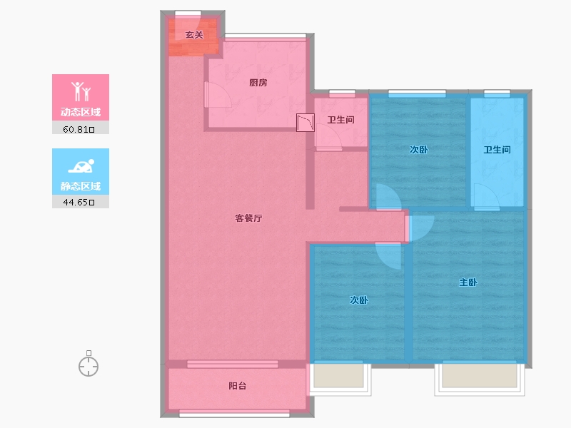 内蒙古自治区-兴安盟-中豪・城市之星-94.91-户型库-动静分区