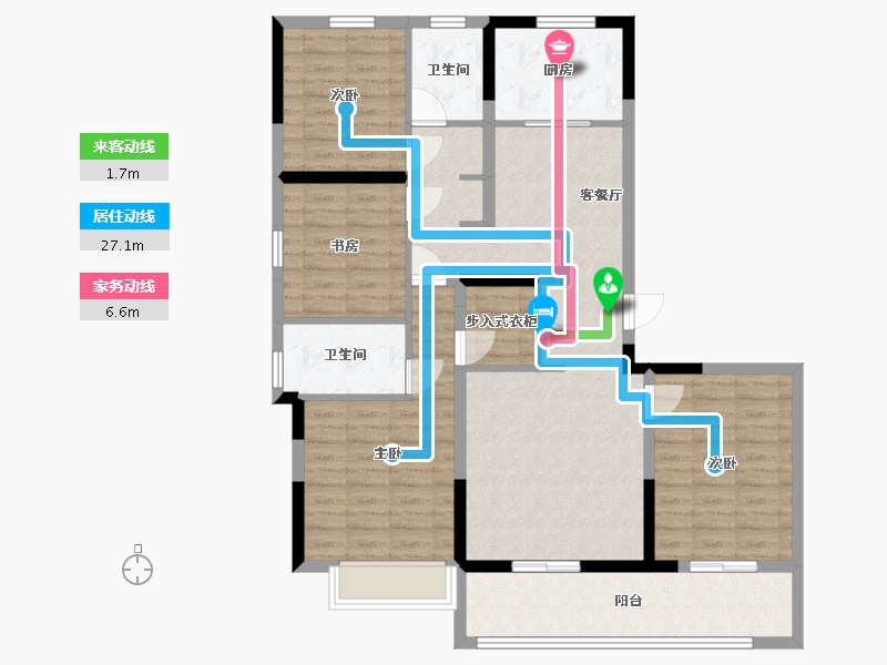 安徽省-合肥市-融创・滨湖印-108.56-户型库-动静线