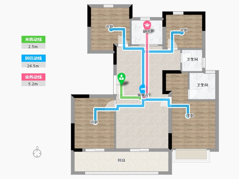 安徽省-合肥市-禹洲绿城�m园-103.64-户型库-动静线