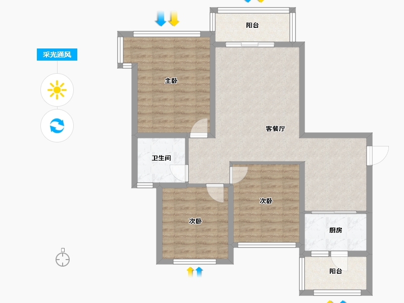 河南省-洛阳市-北航未来域-85.00-户型库-采光通风