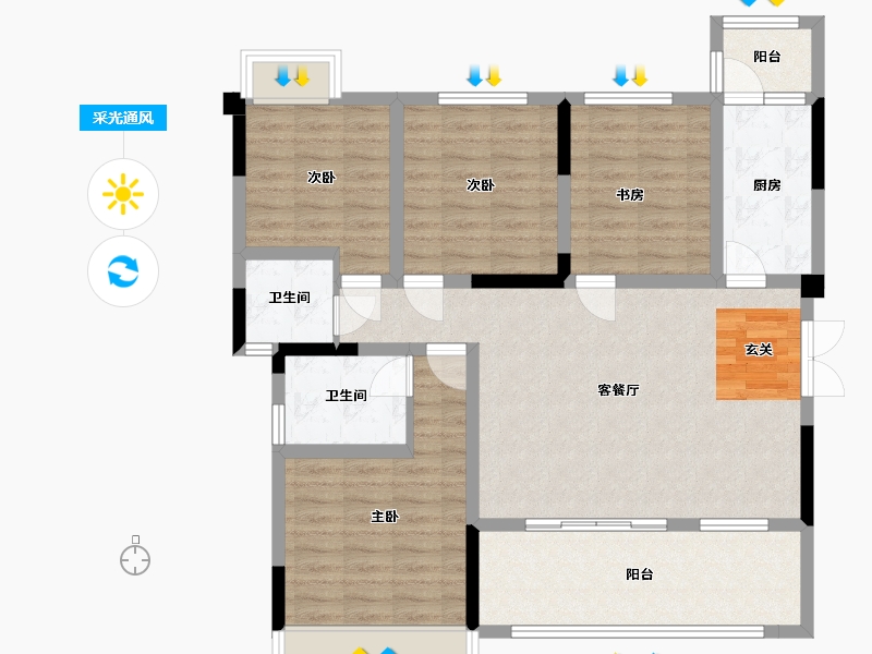 四川省-成都市-天府金融港-103.58-户型库-采光通风