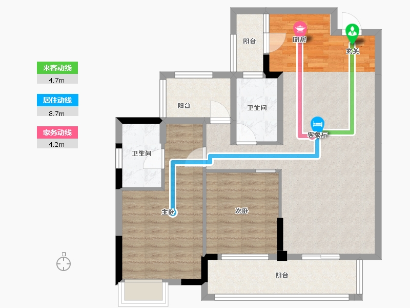 广西壮族自治区-崇左市-万象华府-86.72-户型库-动静线