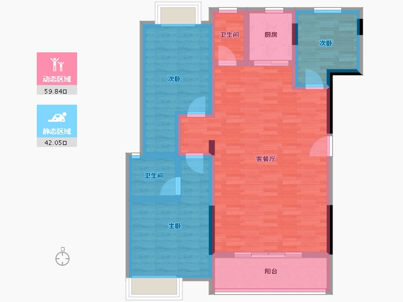 广东省-揭阳市-普宁华润家园-90.67-户型库-动静分区