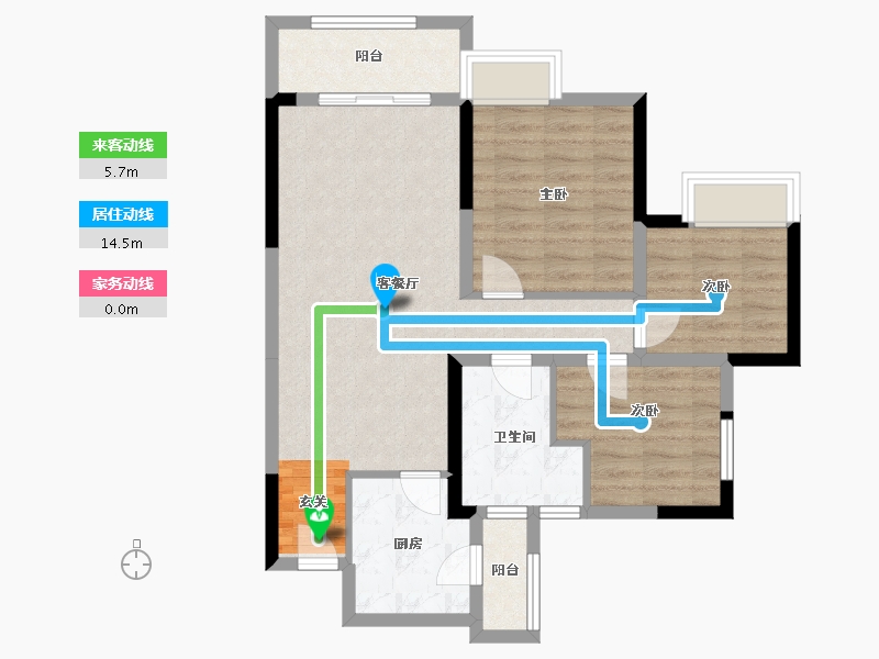 四川省-成都市-书香华府-76.75-户型库-动静线