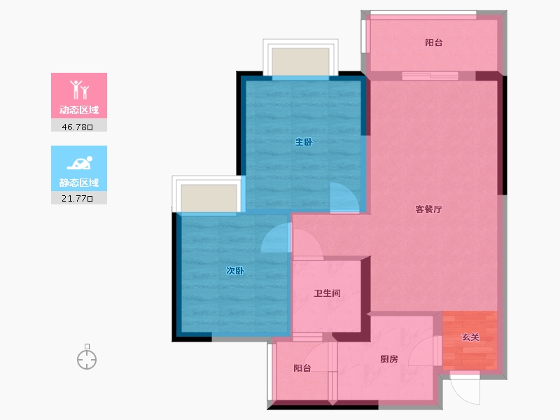 四川省-成都市-同森锦逸-60.67-户型库-动静分区