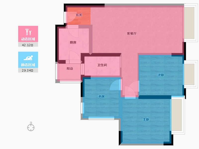 四川省-成都市-龙樾-62.52-户型库-动静分区