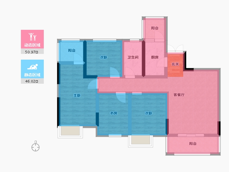 四川省-成都市-空港云尚-84.25-户型库-动静分区