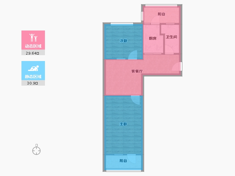 天津-天津市-丹阳北里-53.99-户型库-动静分区