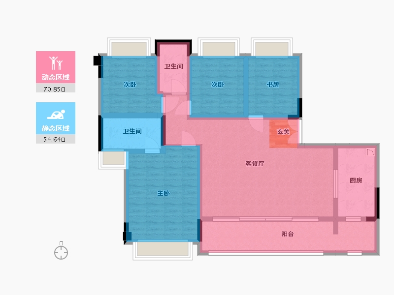 重庆-重庆市-林山郡-112.00-户型库-动静分区