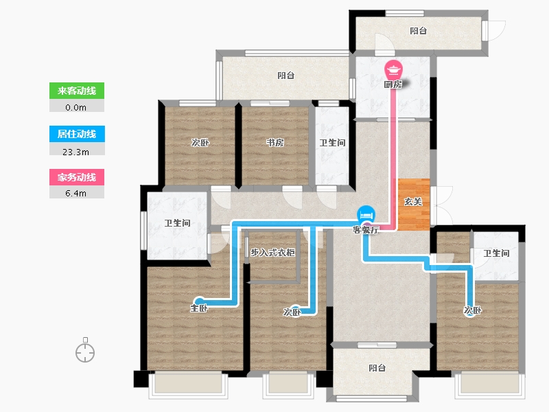 江苏省-苏州市-水岸清华・瀚宫-143.00-户型库-动静线