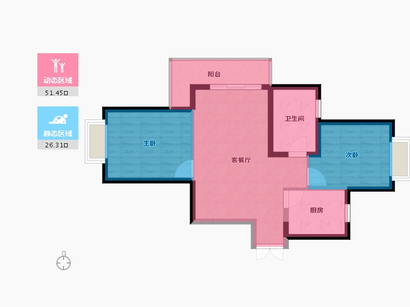 福建省-福州市-滨海新城罗嘉苑-70.00-户型库-动静分区