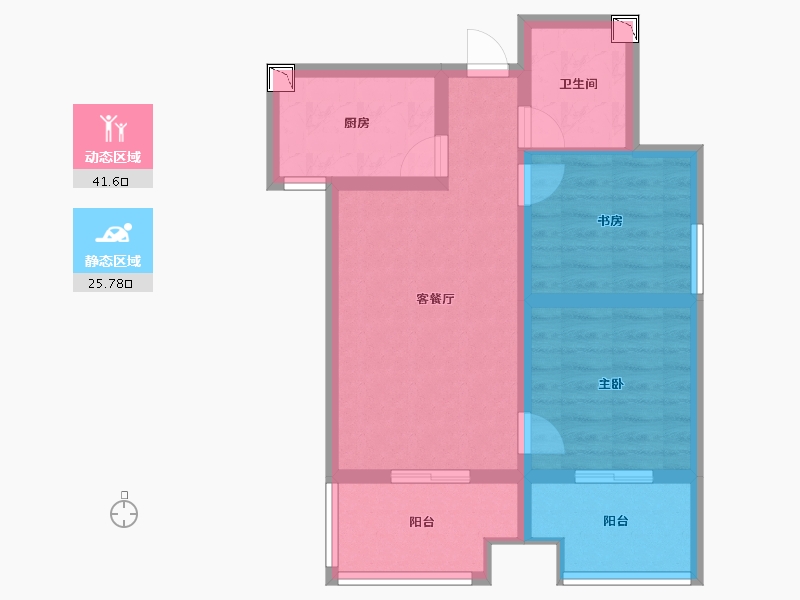 陕西省-西安市-高科绿水东城-59.01-户型库-动静分区