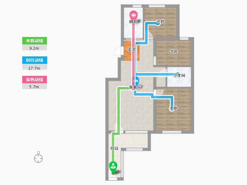 江苏省-南通市-首开缇香郡-71.64-户型库-动静线