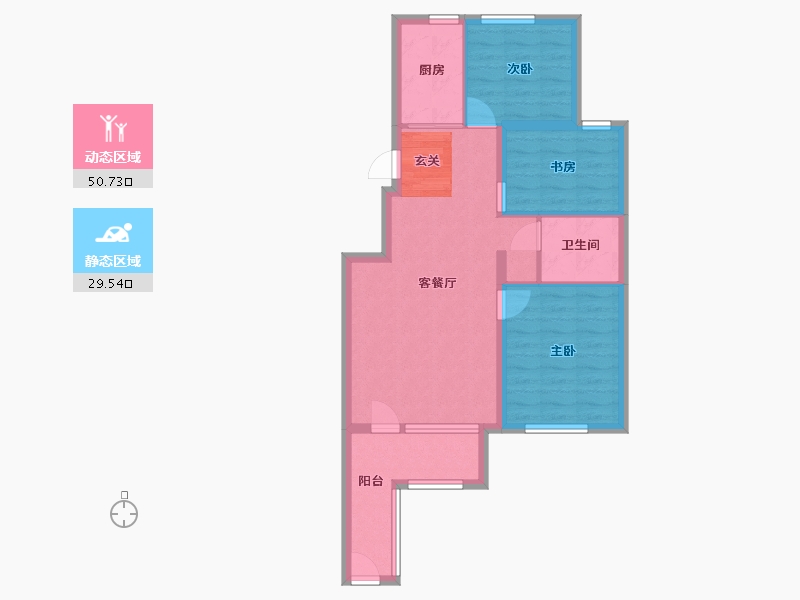 江苏省-南通市-首开缇香郡-71.64-户型库-动静分区